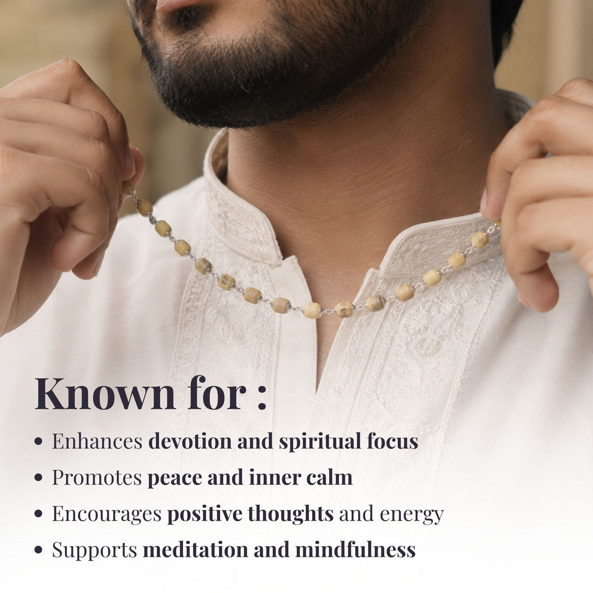 92.5 Sterling Silver Tulsi Mala