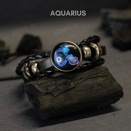 Zodiac Cosmic Leather Bracelet