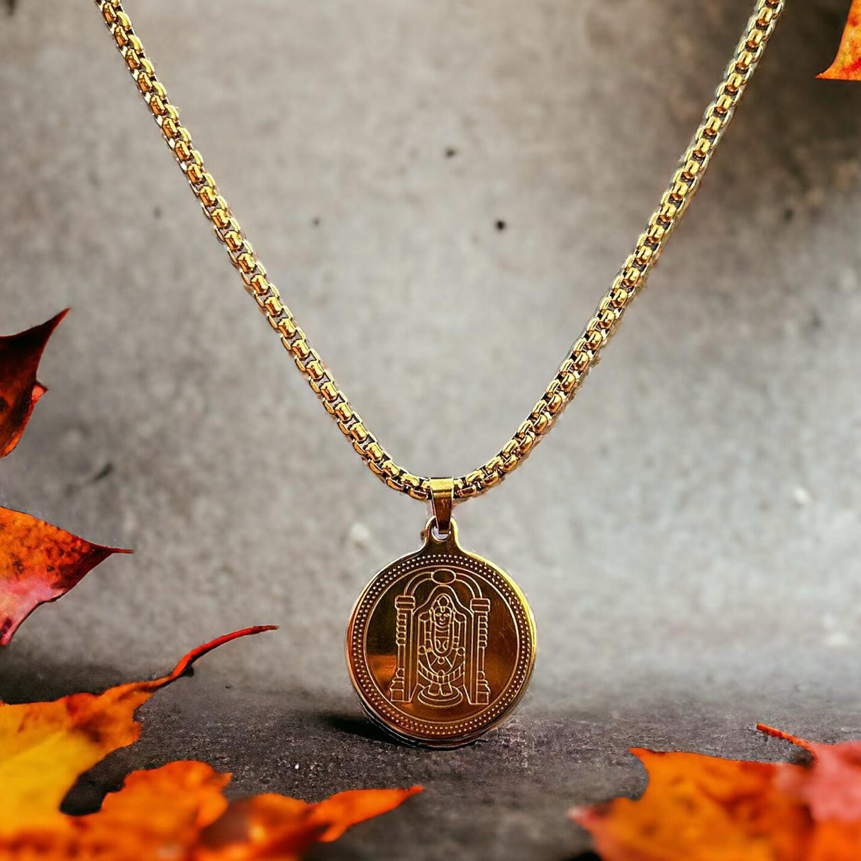 Gold Plated Bala Ji Coin Necklace