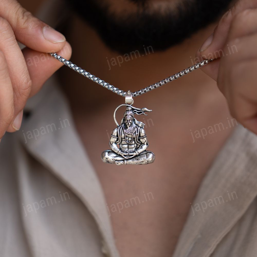 Oxi-Silver Plated Mahabali Necklace