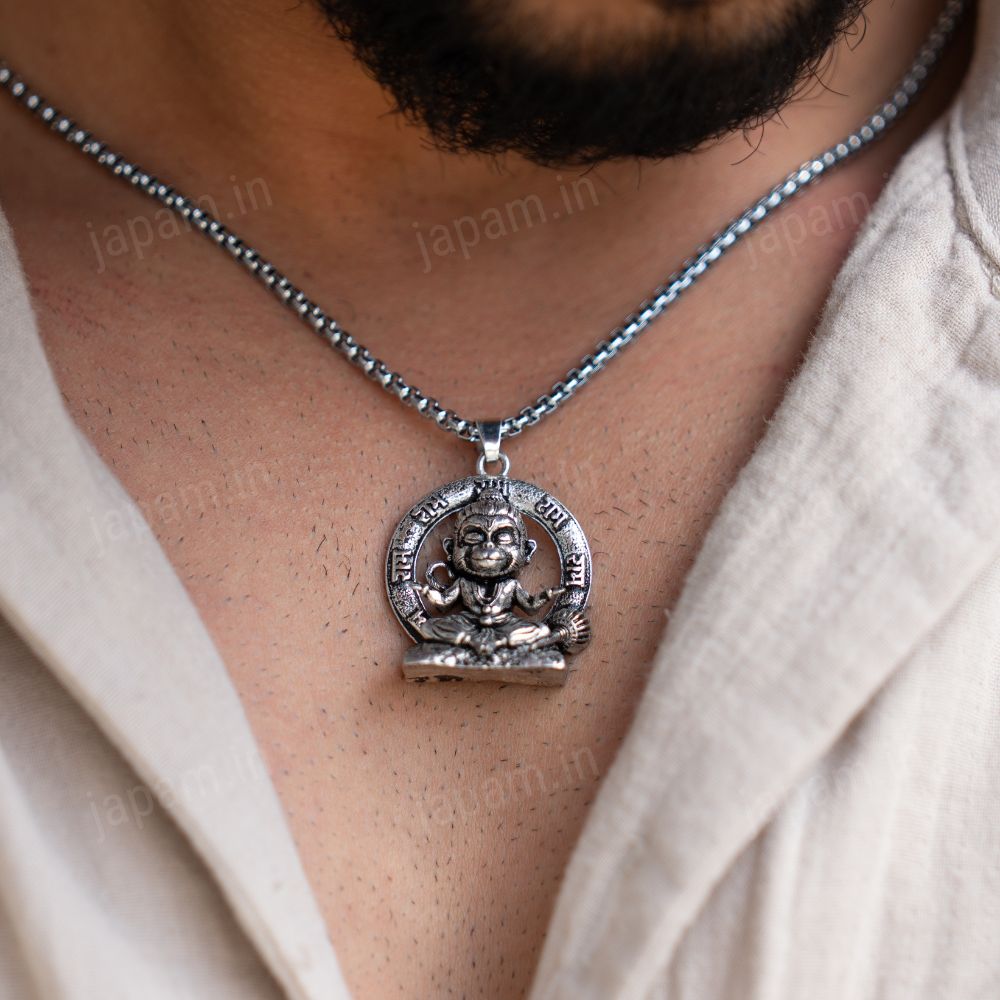 Oxi-Silver Plated Bal Hanuman Necklace