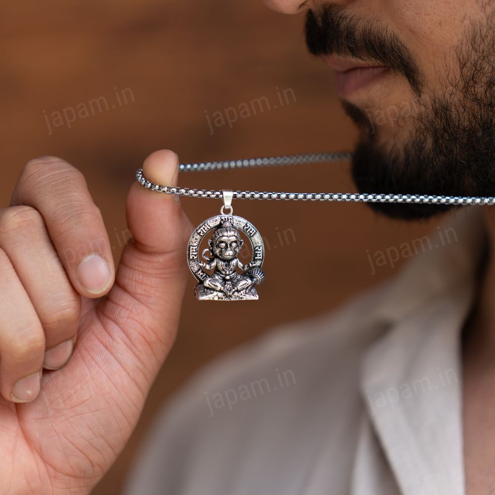 Oxi-Silver Plated Bal Hanuman Necklace