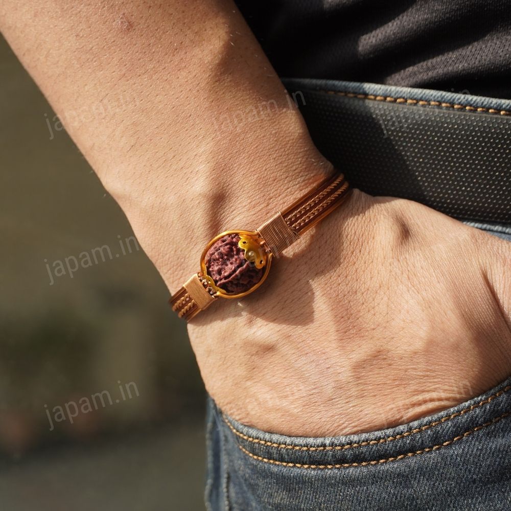 Authentic 5 Mukhi Rudraksha Copper Bracelet