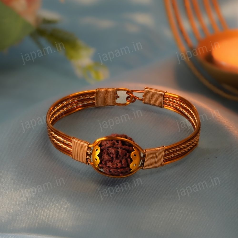 Authentic 5 Mukhi Rudraksha Copper Bracelet