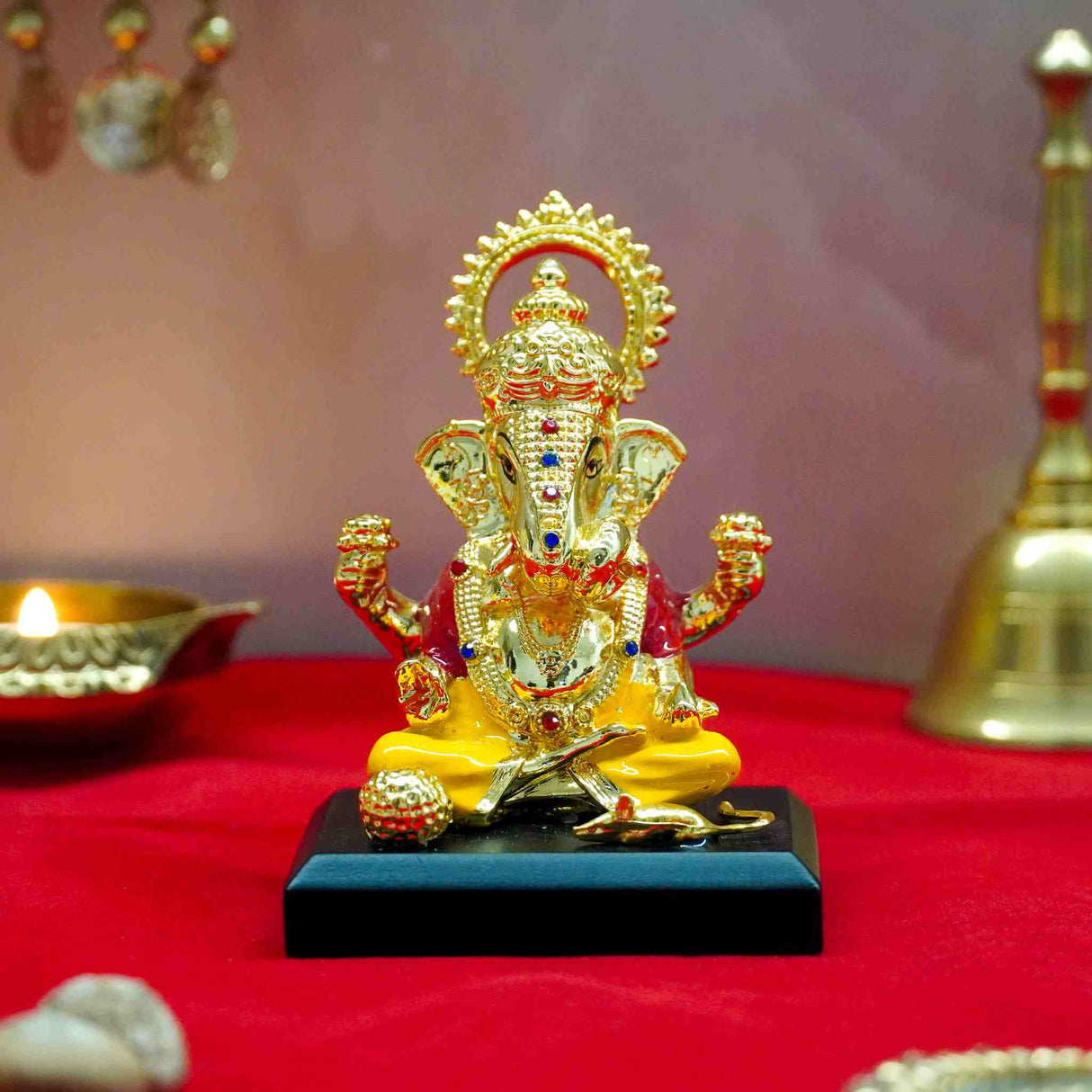 24K Gold Plated Dagdusheth Ganesha Idol