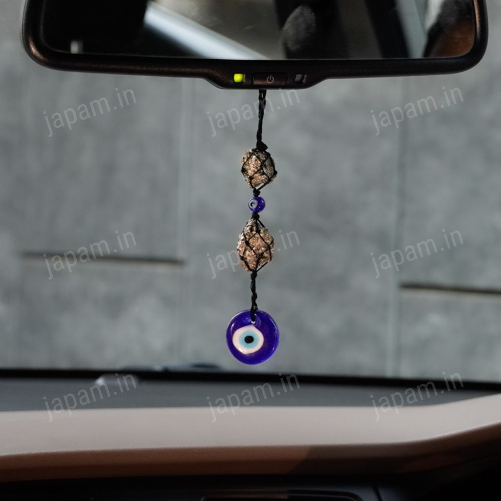 Nazar Rakshak Hanging Charm with Evil Eye and Pyrite stone
