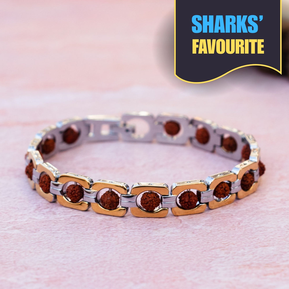 Gold Plated DuoTone Rudraksha Bracelet