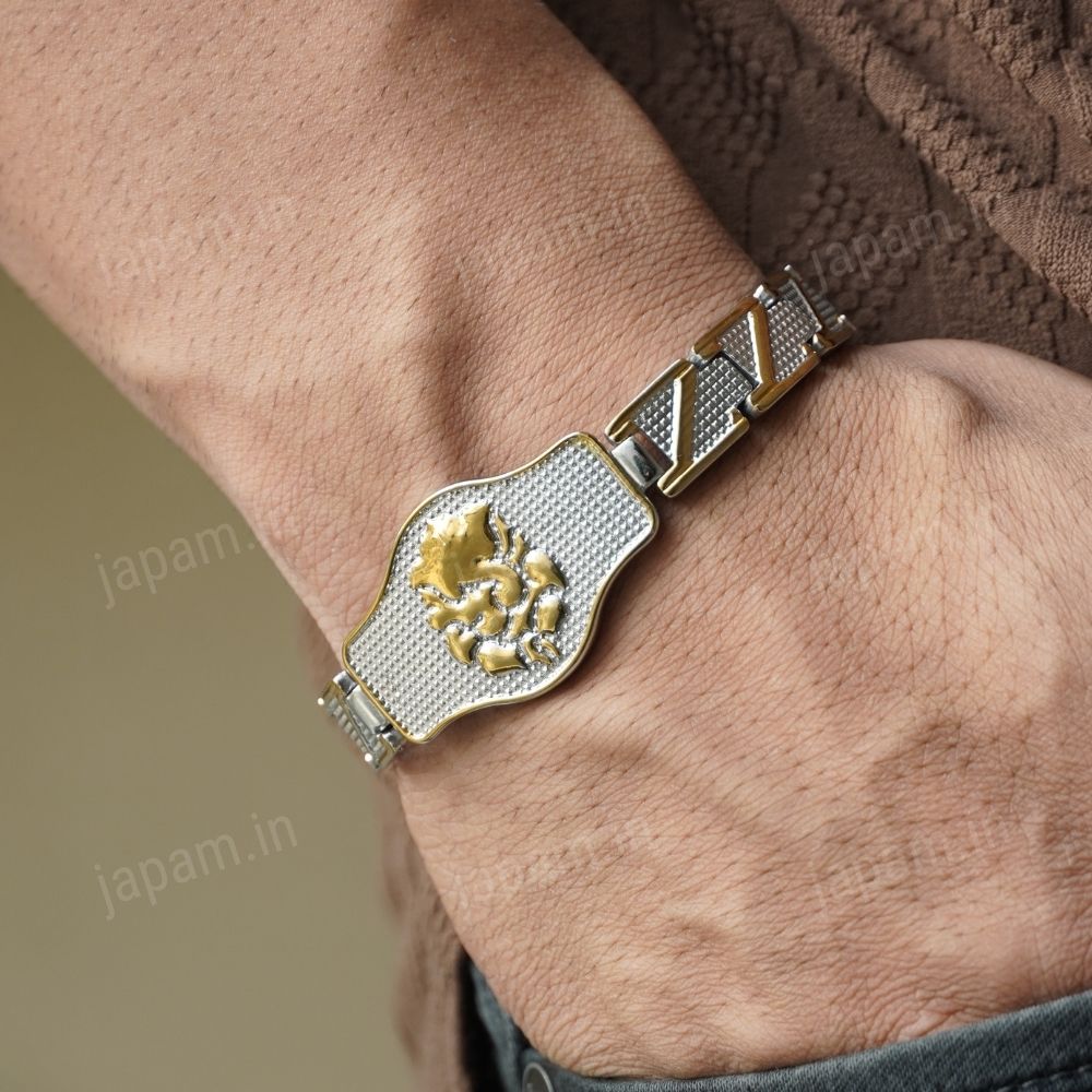 Gold Plated Ganesh Ji Duotone Bracelet