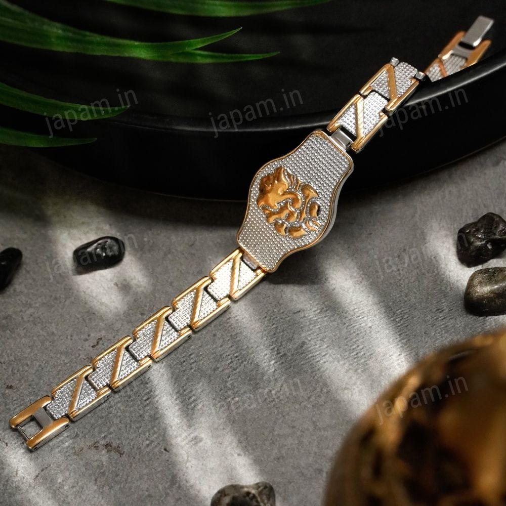 Gold Plated Ganesh Ji Duotone Bracelet