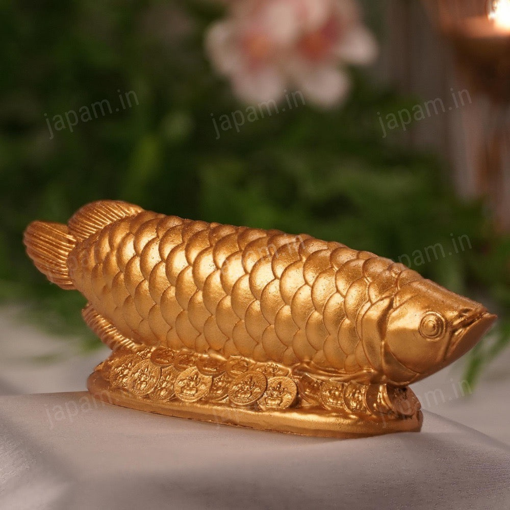 Gold Plated Feng Shui Wealth Magnet Fish Statue