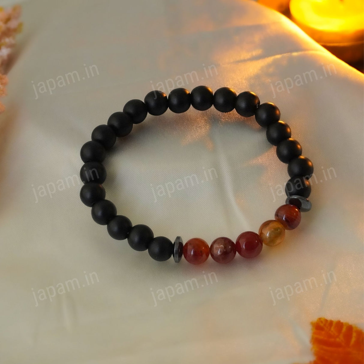 Kalagni Band with Hematite, Black & Banded Agate Beads