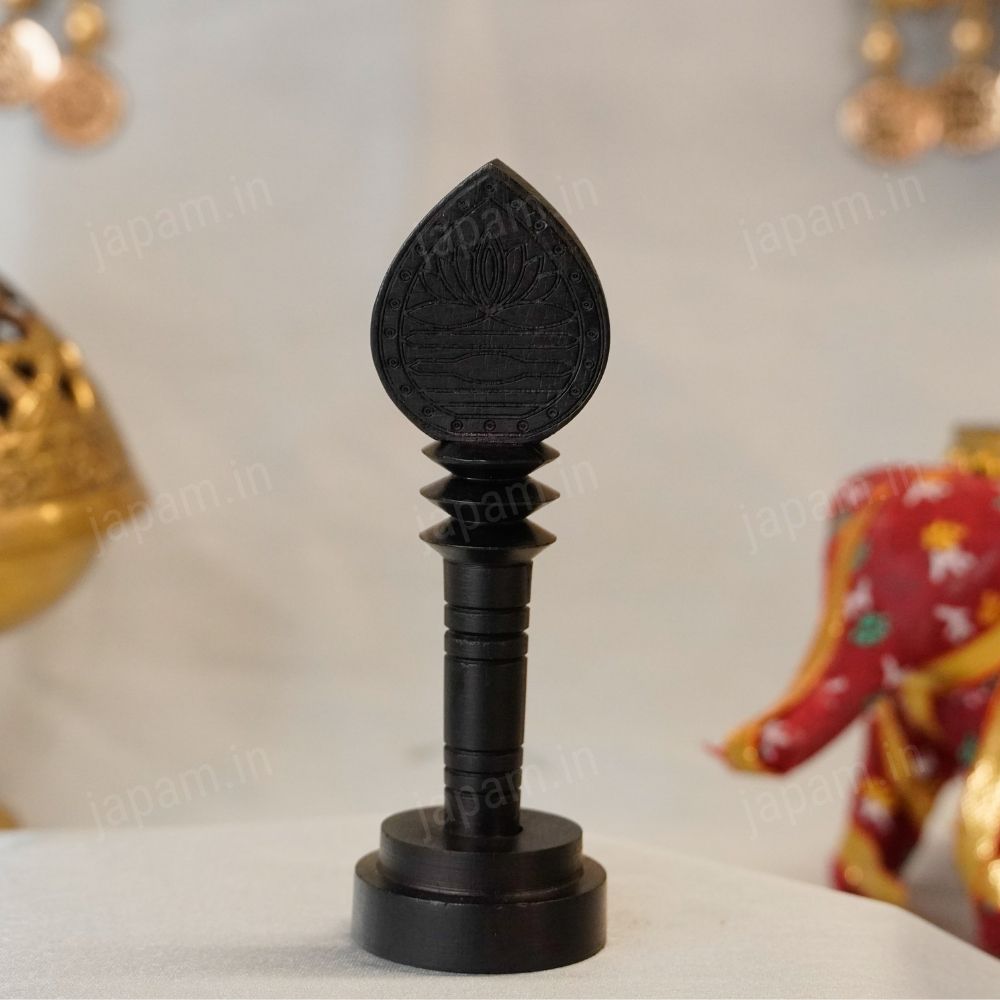 Lord Murugan's Karungali Vel with Stand - Natural Ebony Wood