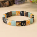 Money Magnet Cubical Band with Pyrite, Tiger Eye, Citrine & Aventurine Beads
