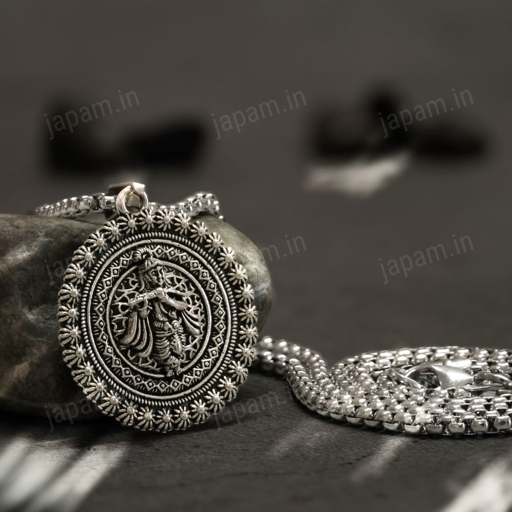 Silver Plated Murlidhar Divine Necklace