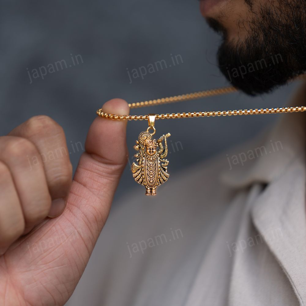 Gold Plated Nathdwara Krishna Ji Necklace