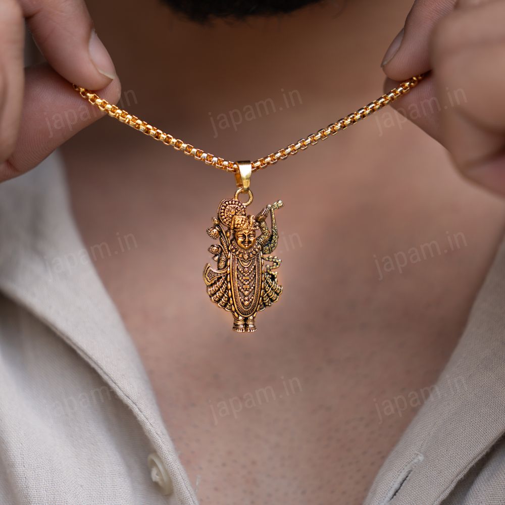 Gold Plated Nathdwara Krishna Ji Necklace