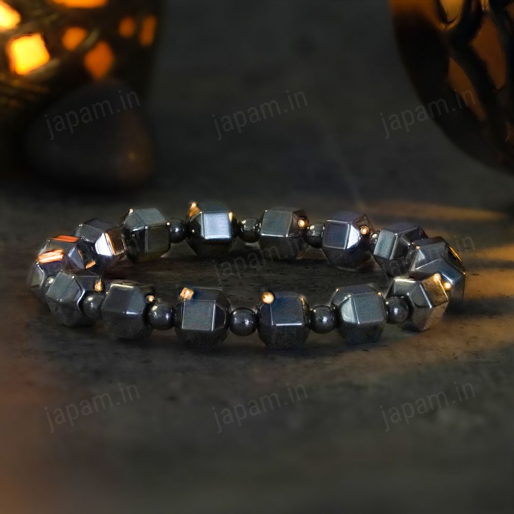 Natural Hematite Hexa Band