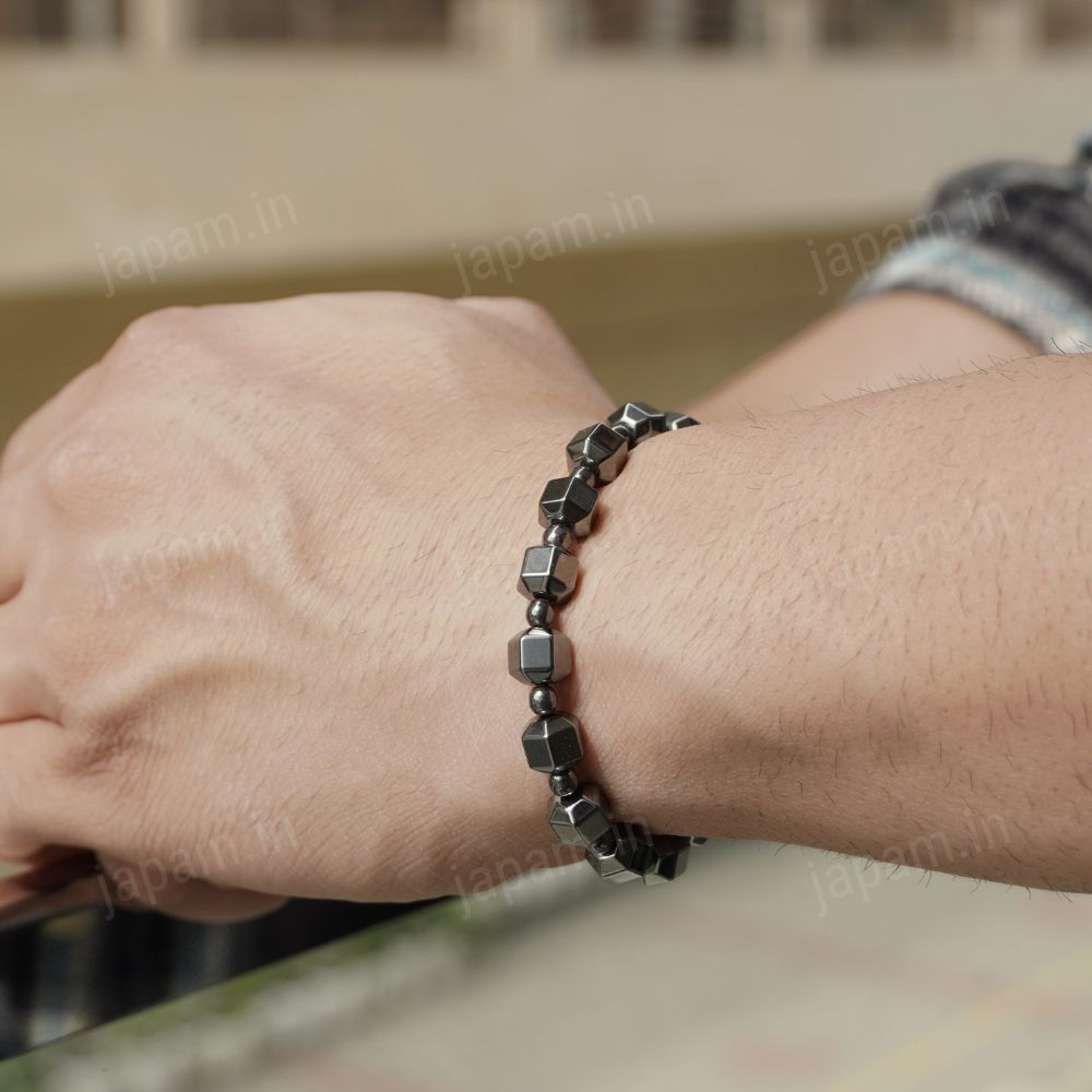 Natural Hematite Hexa Band