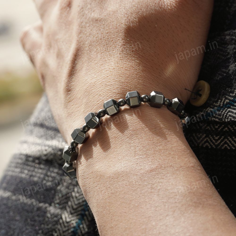 Natural Hematite Hexa Band