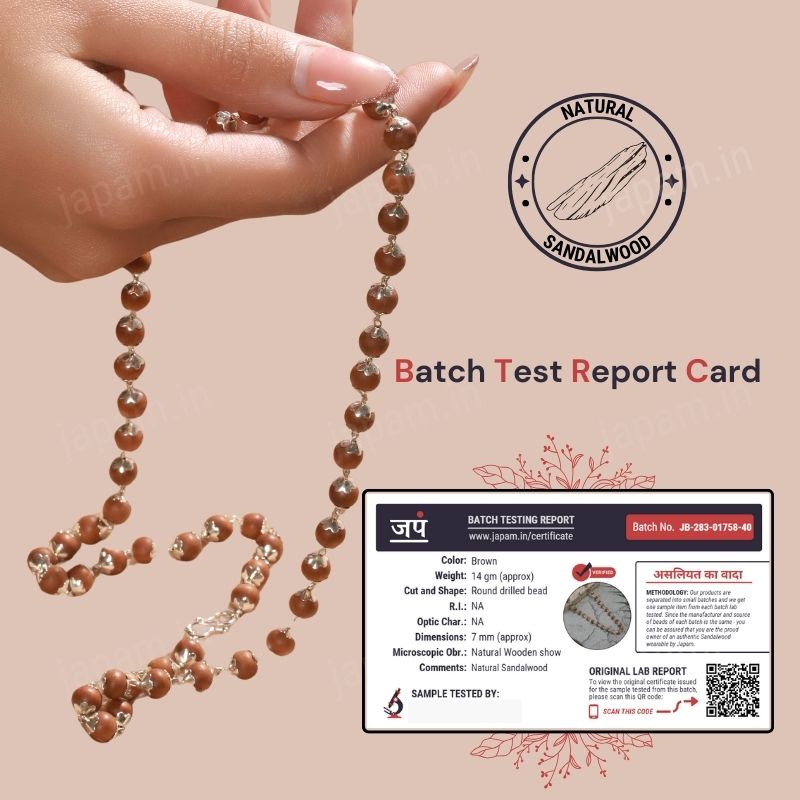 Silver Plated White Sandalwood Chandan Mala