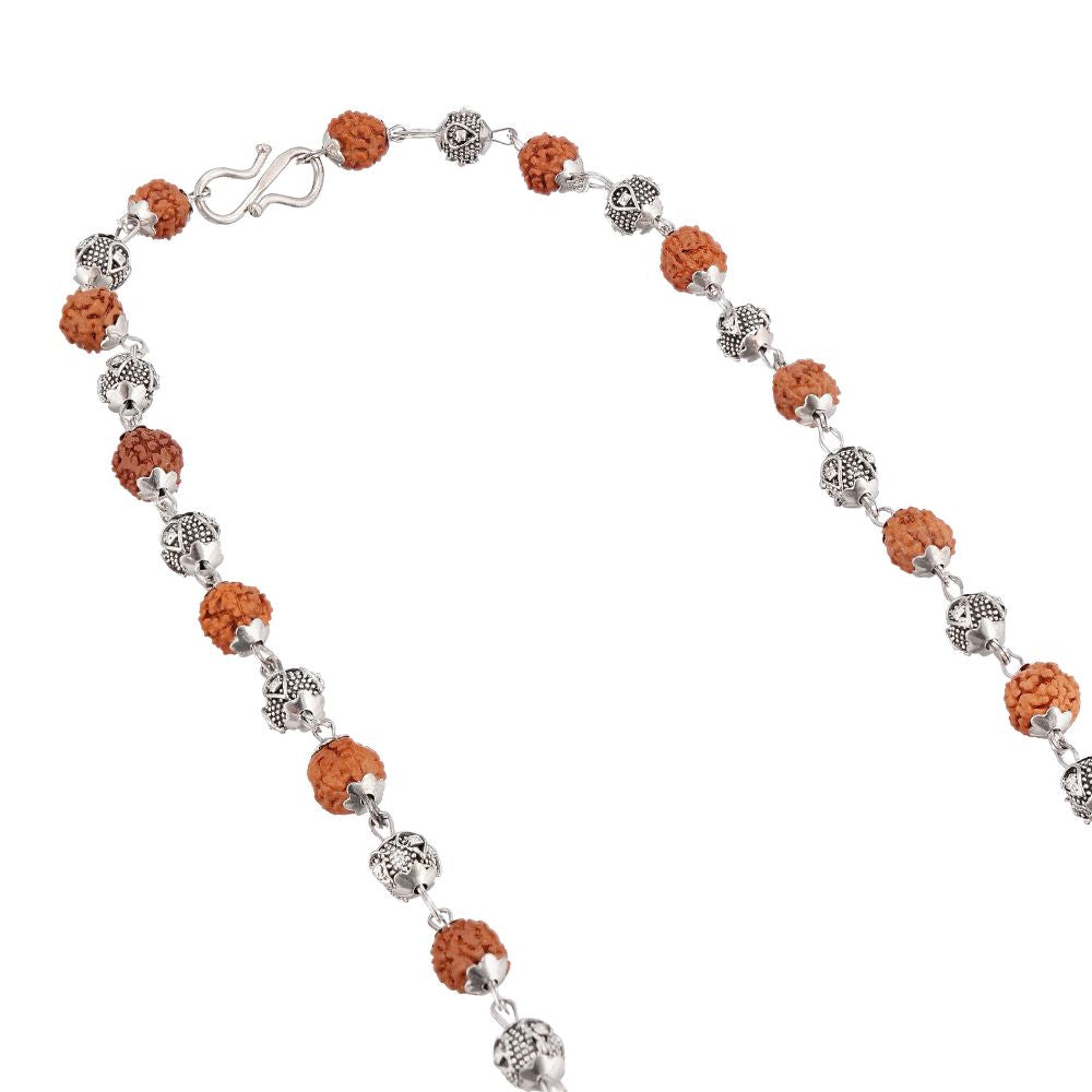 Silver Plated Rudraksha Vel Mala