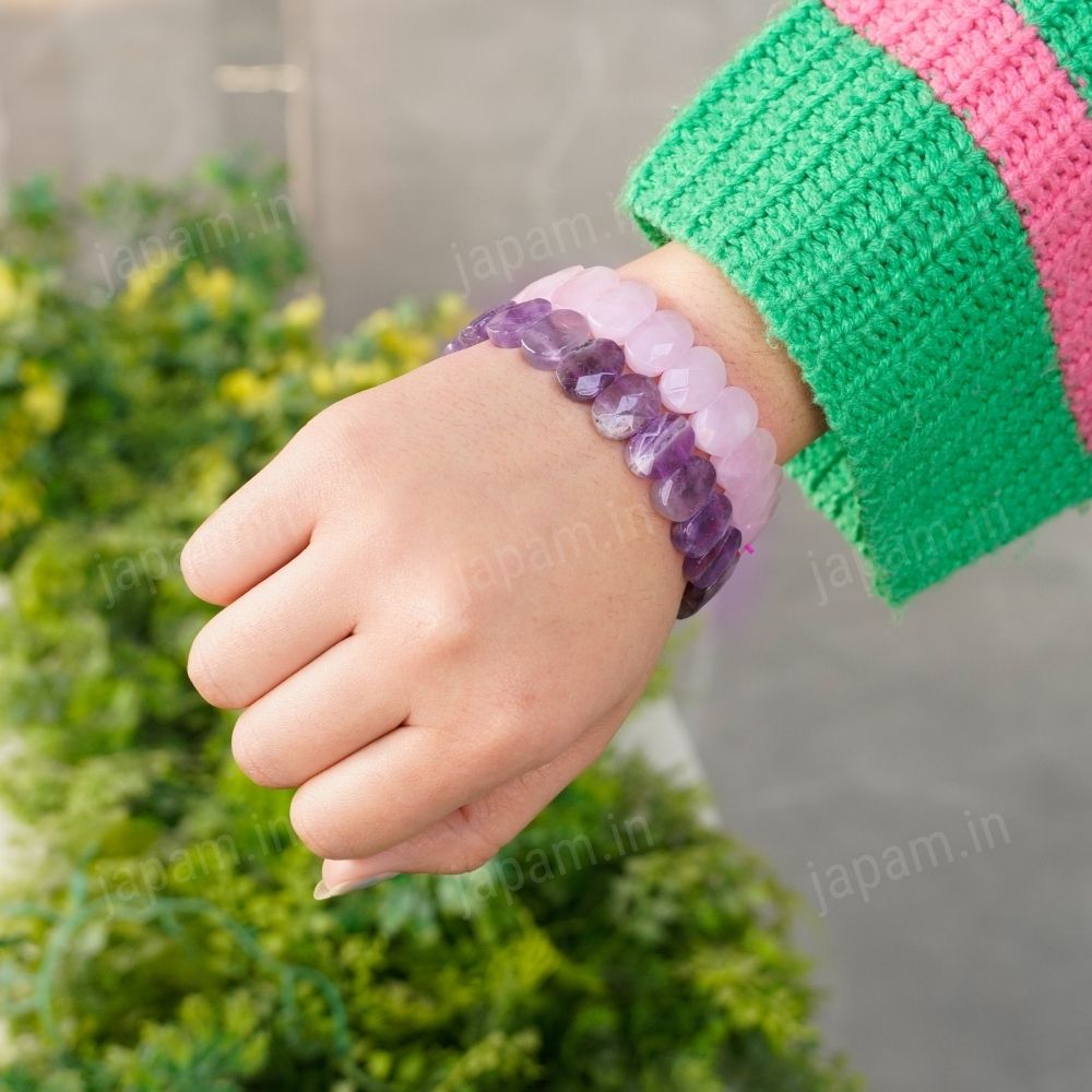 Luxury Dreamy Duo Heritage Combo with Rose Quartz & Amethyst Bands