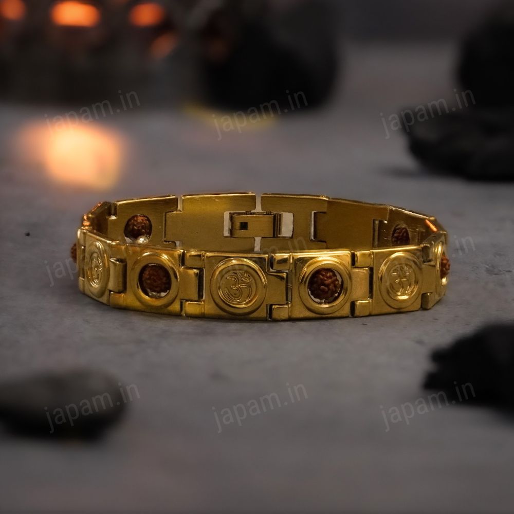 Gold Plated Rudra Om Divine Bracelet