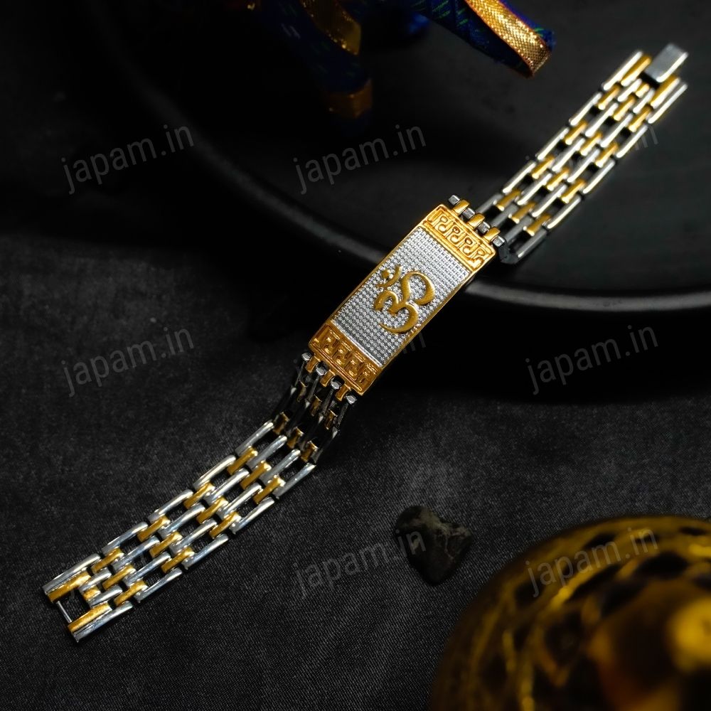 Gold Plated Sarv Om Duotone Bracelet
