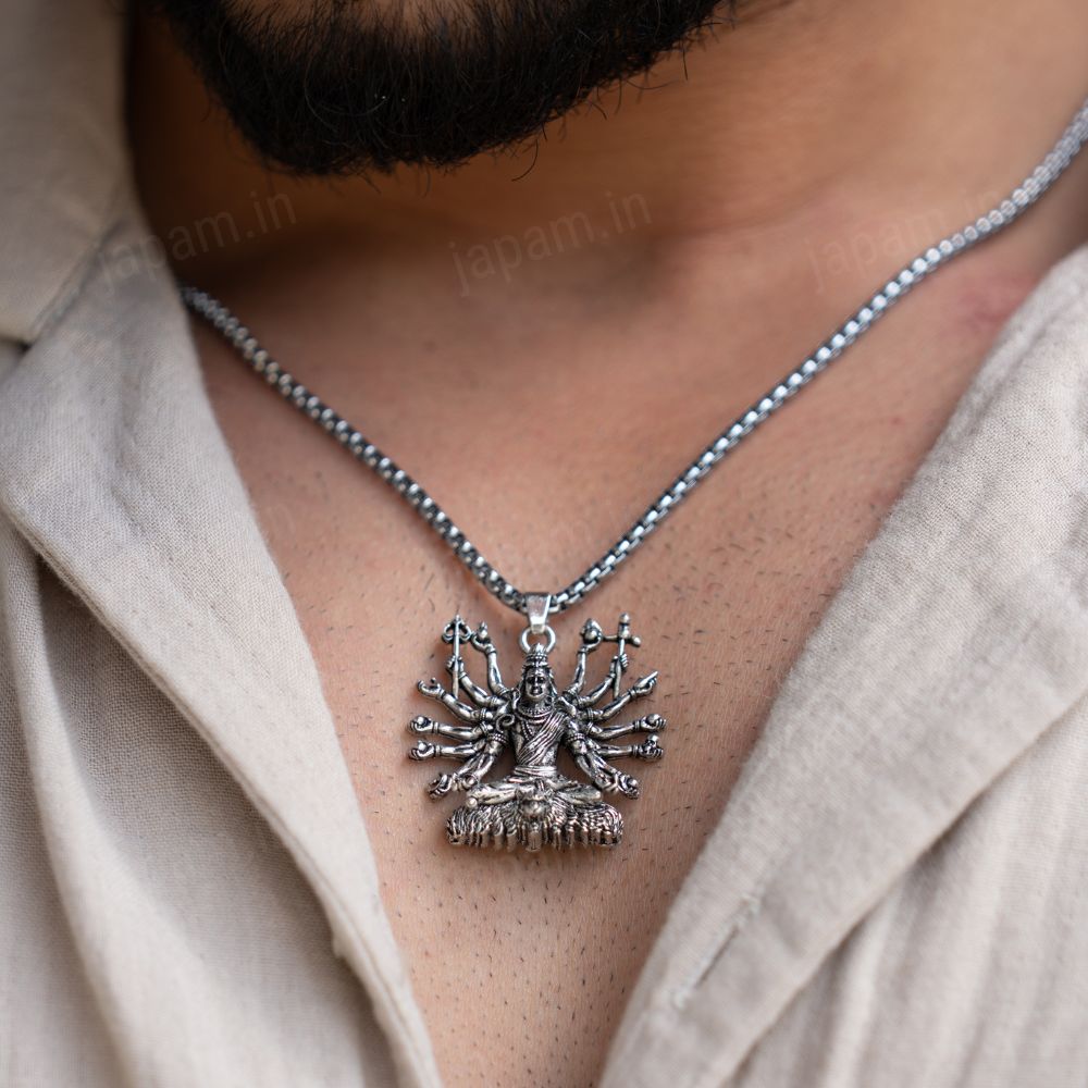 Oxi-Silver Plated Shiv Yogi Necklace