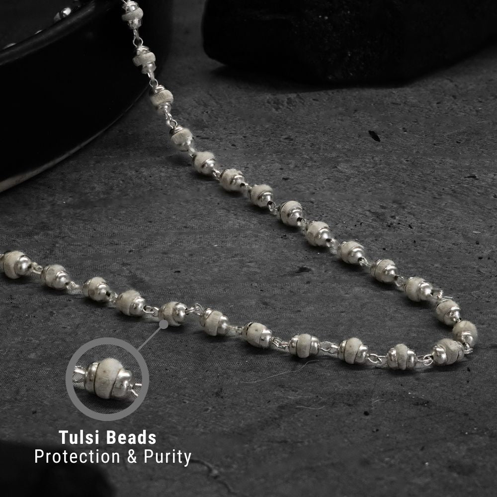 Silver Plated Tulsi Mala