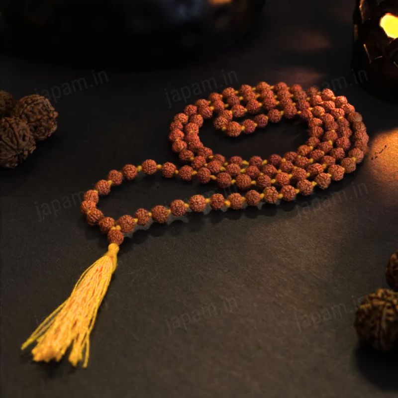 Brown Nanhe Rudraksha 108+1  Beads Mala for Kids