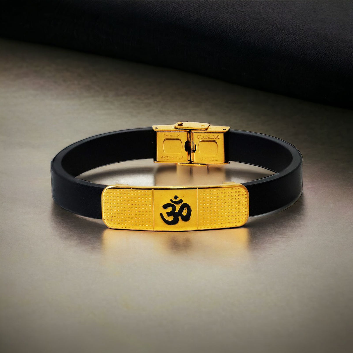 Gold Plated Om Dots Harmony Wrist Band
