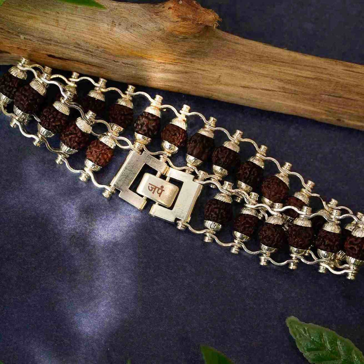 Silver Plated Modern Rudraksha Bracelet – Japam - Main Image