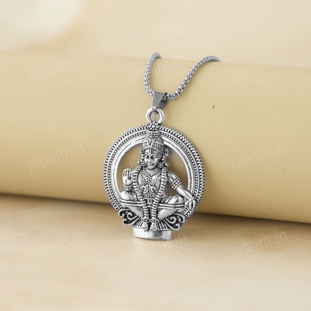 Silver Plated Lord Ayyappa Necklace