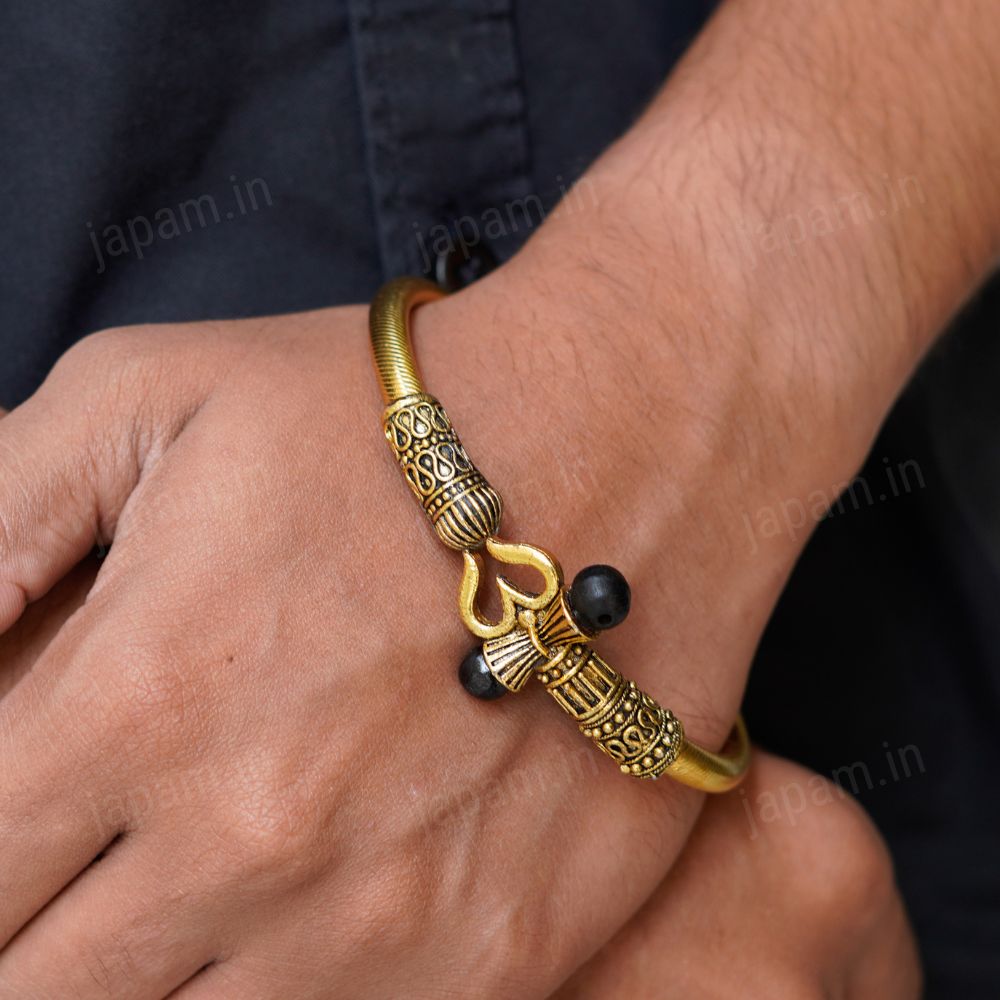 Gold Plated Karungali Trishool Kada