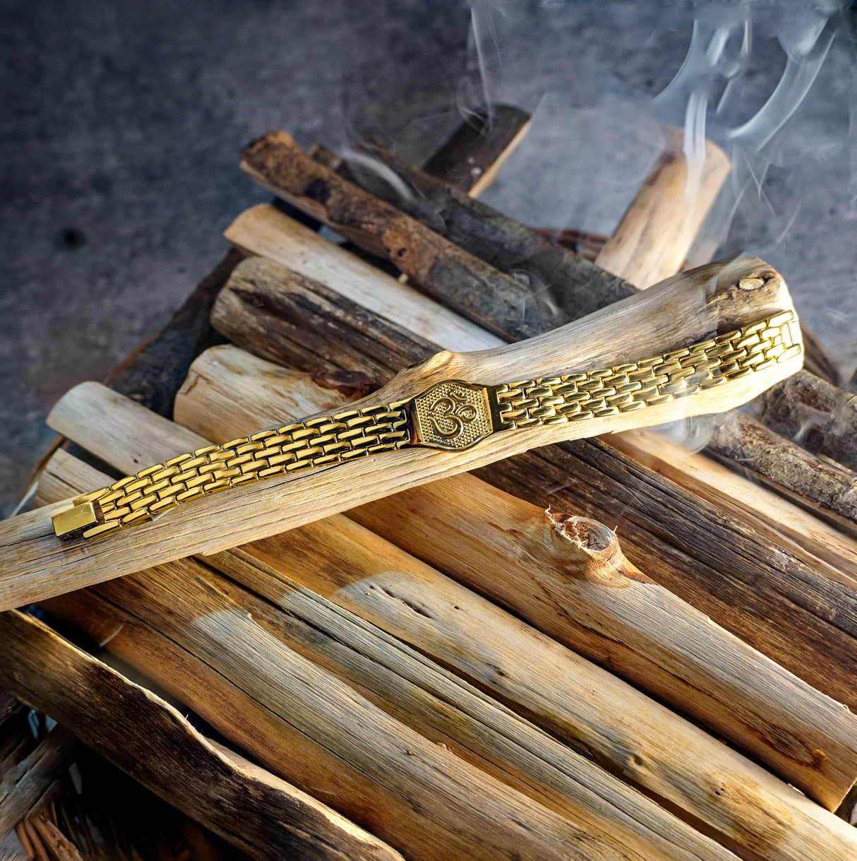 Gold Plated Om Serenity Bracelet