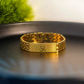 Gold Plated Sacred Grid Om Bracelet