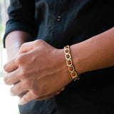 Gold Plated DuoTone Rudraksha Bracelet