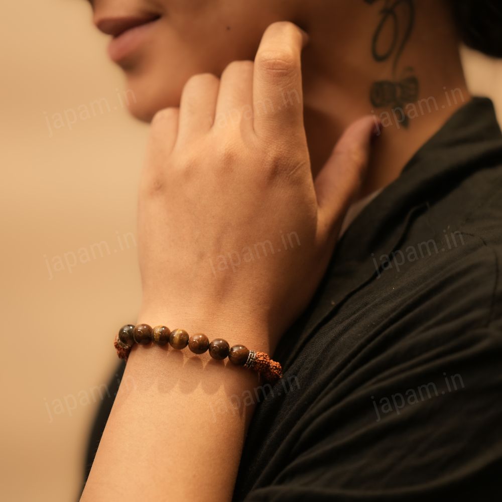 Rudraksha Tiger Eye Power Band