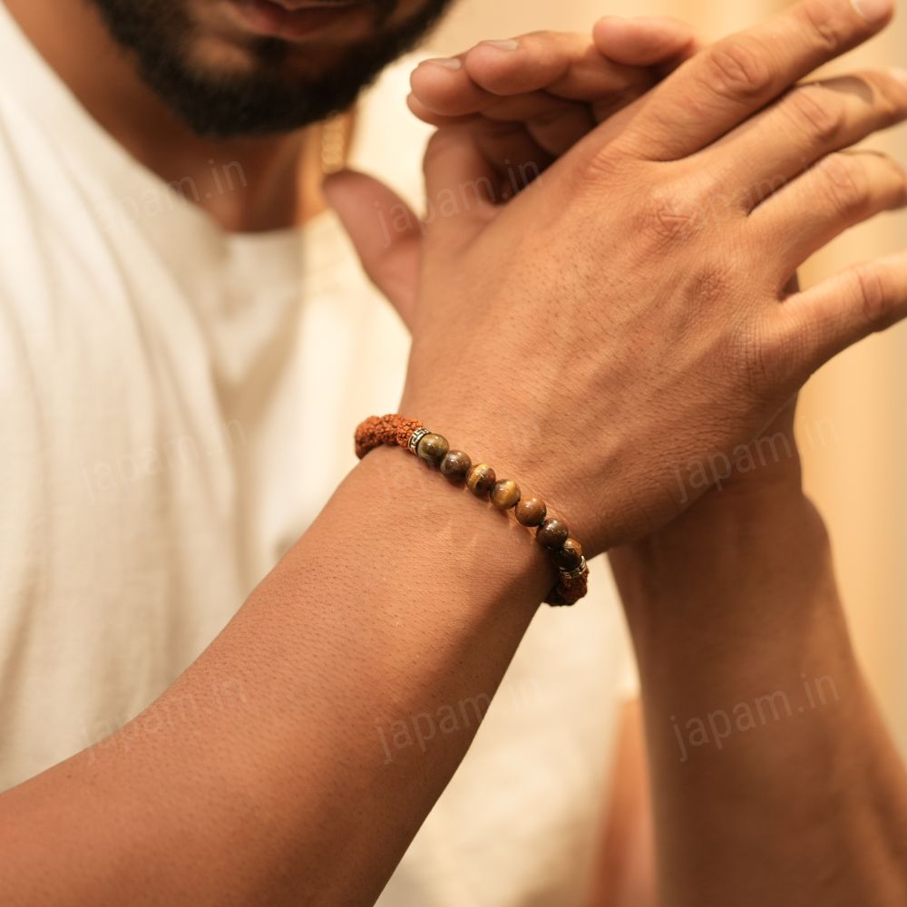 Rudraksha Tiger Eye Power Band