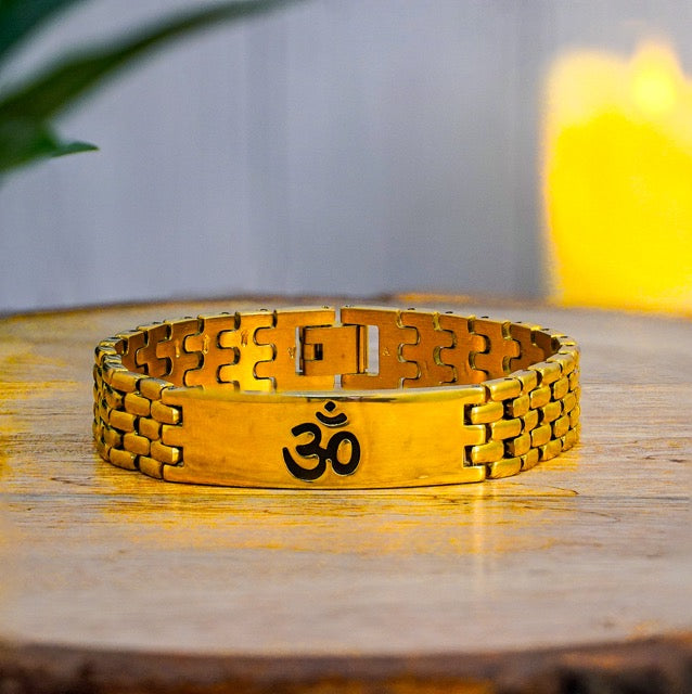 Gold Plated Sacred Om Bracelet