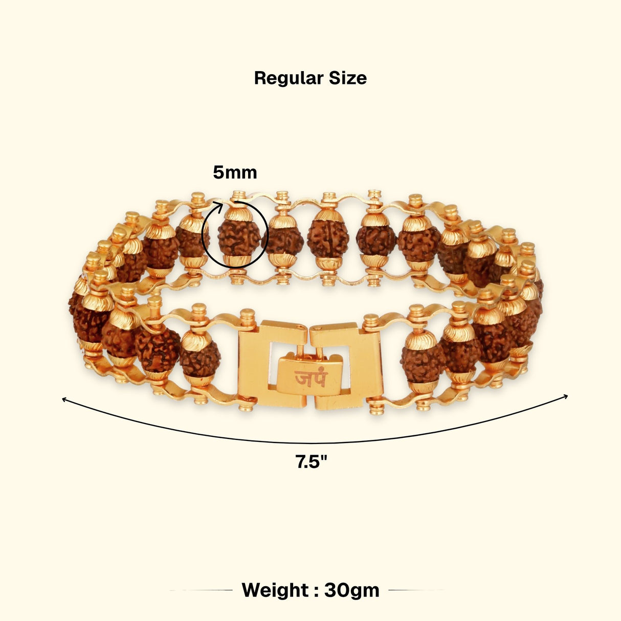 Gold Plated Modern Rudraksha Bracelet