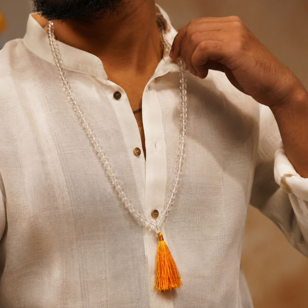 Natural Sphatik Mala - 108+1 Beads