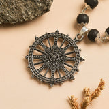 Silver Plated Karungali Sudarshan Chakra Mala
