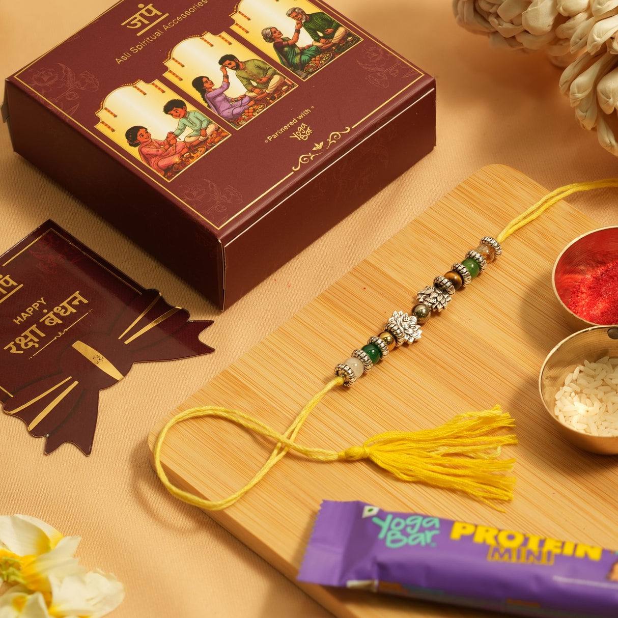 Lotus Dhanlabh Crystal Rakhi Box