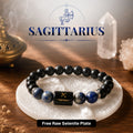 Black Obsidian & Lapis Lazuli Zodiac Band for Sagittarius (धनु राशि)