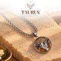 Tauras Zodiac Pendant with Sunstone