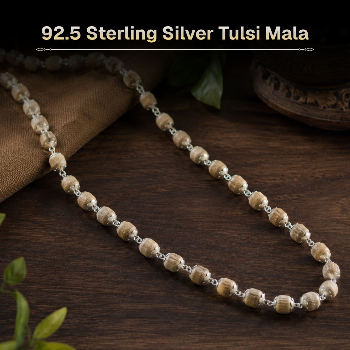 92.5 Sterling Silver Tulsi Mala