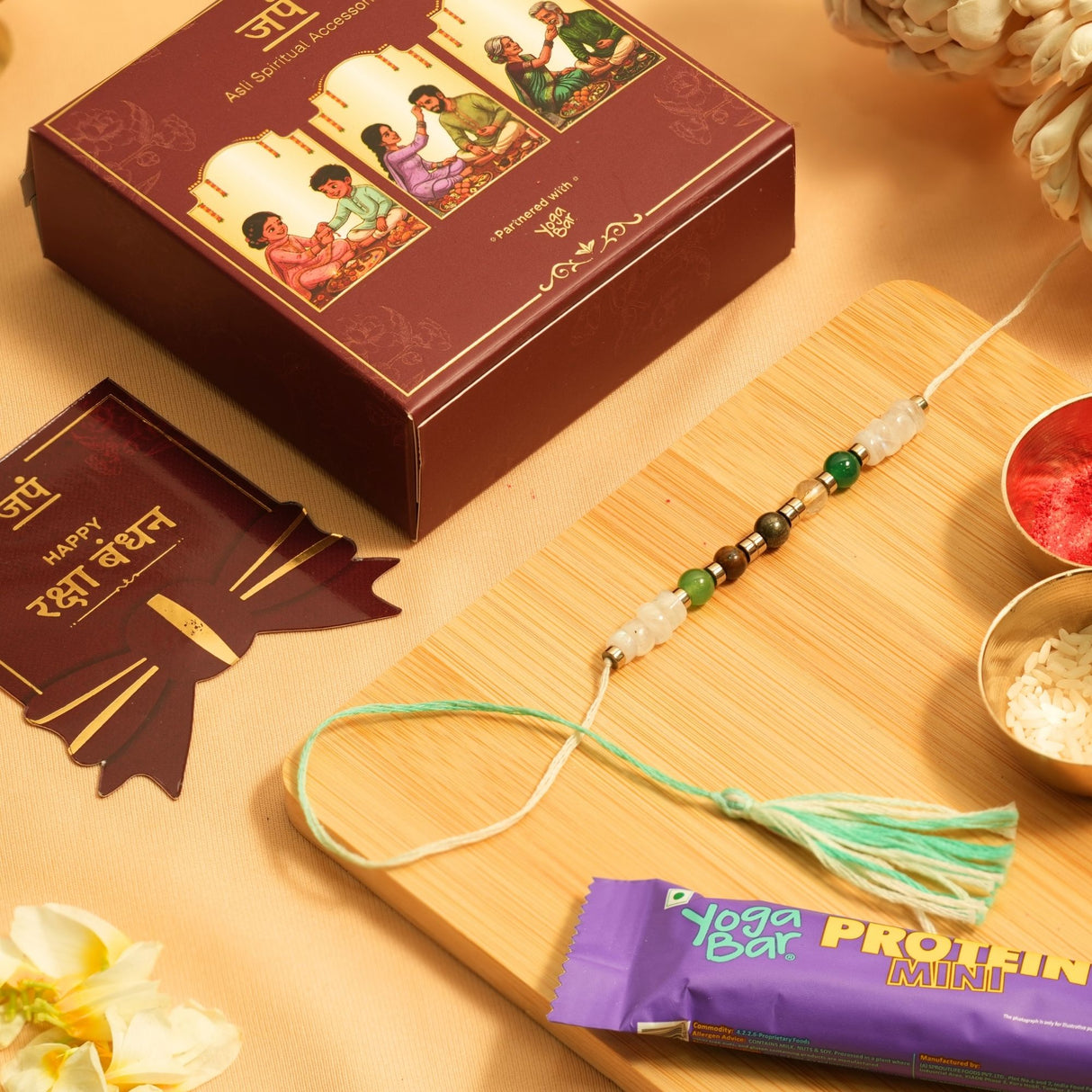 Minimal Dhanlabh Crystal Rakhi Box
