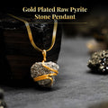 Gold Plated Raw Pyrite Stone Pendant